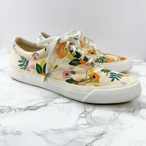 Keds x Rifle Paper Co Anchor Lively Peach Floral Lace Up Sneaker Womens 7